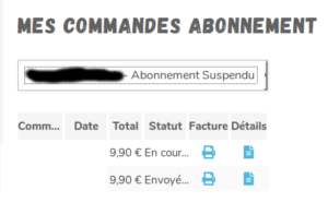 Abonnement Pandacraft suspendu